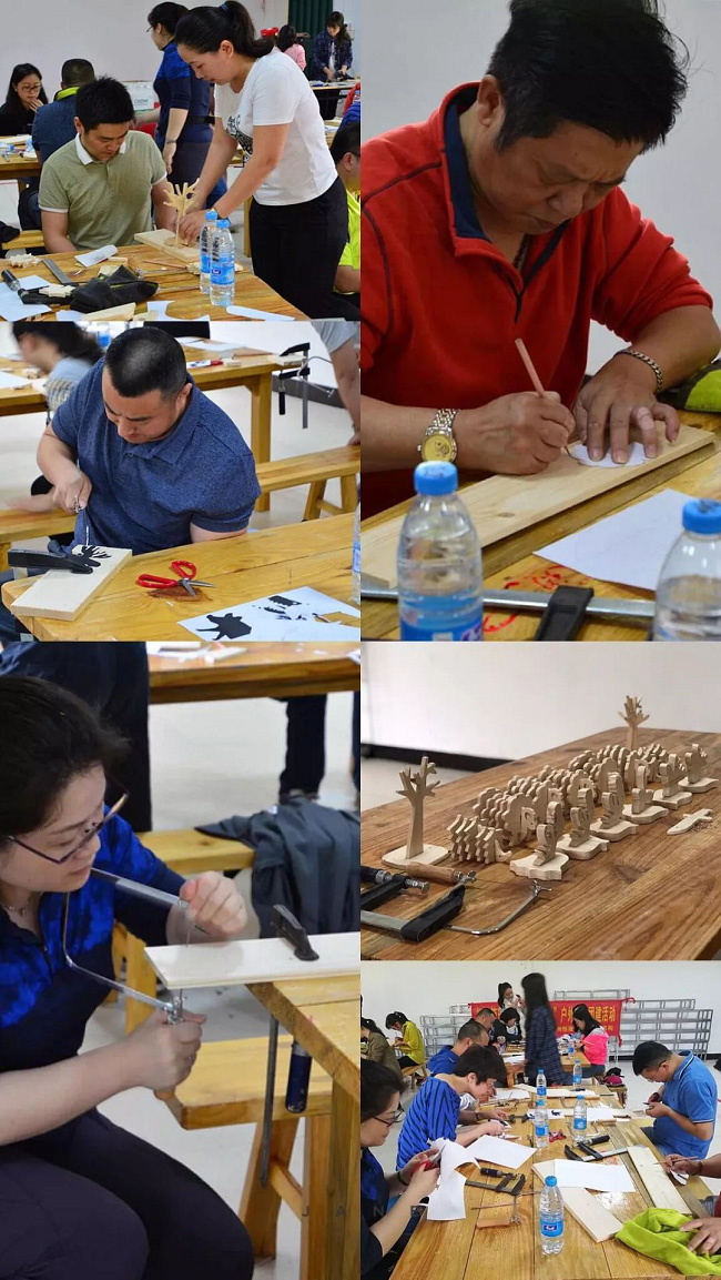 　測(cè)試不是目的，在香草拓展基地的冠軍營(yíng)地，培訓(xùn)機(jī)構(gòu)還特別請(qǐng)來(lái)了黃大仙為大家解讀迷津，讓參訓(xùn)的管理人員重新認(rèn)識(shí)心底的自己，同時(shí)理解溝通中可能出現(xiàn)的障礙，與此同時(shí)，還借助測(cè)試引導(dǎo)管理人員轉(zhuǎn)換角度、換位思考，借此提高溝通的效能。不僅如此，黃大仙還在介紹過(guò)程中為參訓(xùn)人員提供了一些提升管理的溝通小秘籍。     經(jīng)歷匠人精神     　　沒(méi)有真正的經(jīng)歷，又談何真正的理解與認(rèn)識(shí)。管理人員來(lái)自不同的部門(mén)、不同的領(lǐng)域，為了加深理解與認(rèn)識(shí)，培訓(xùn)進(jìn)入了第二個(gè)環(huán)節(jié)——體驗(yàn)?zāi)舅嚬ぷ鞣?。每人一個(gè)F夾、一把手持鋸，一到兩塊木板、幾幅看似有些朦朧的造型圖、鉛筆、剪刀、砂紙，還有作品任務(wù)書(shū)，工作坊正式啟動(dòng)。